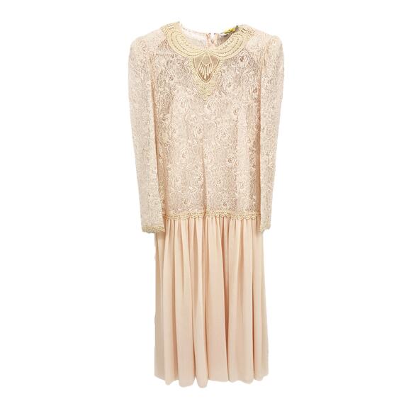 Vintage Ricki Lang for Nuit Prom Dance Party Lace Dress Sheer Skirt Size 4 - Picture 2 of 6